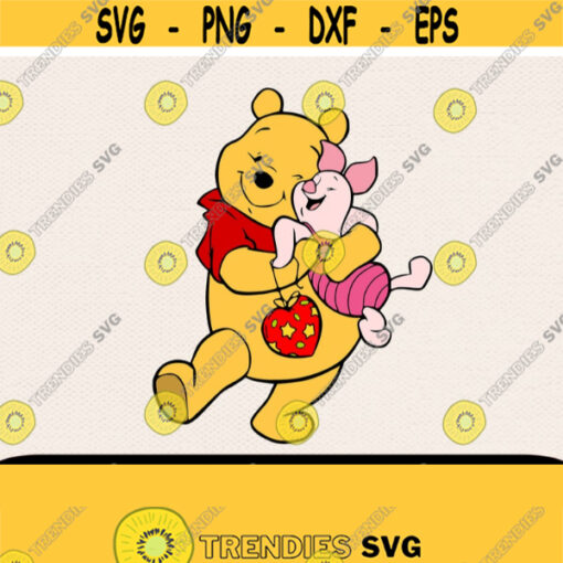 Winnie And Piglet Svg Cricut Svg Winnie The Pooh Svg Piglet Svg Cut Files Valentines Day Svg Valentines svg Love Svg Svg For Mom Design 432