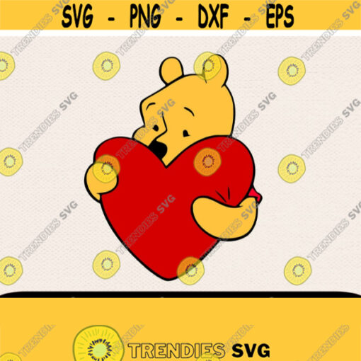 Winnie The Pooh Love Svg Love Svg Svg Cricut Valentines Svg Valentines Day Svg Disney Svg Heart Svg Winnie With Heart SvgFamily Svg Design 404