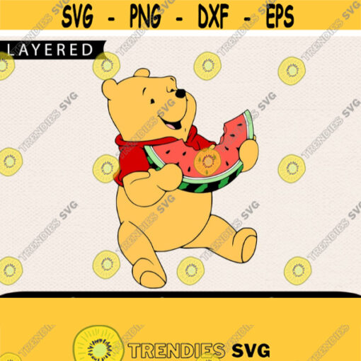 Winnie With Watermelon Svg Winnie Svg Winnie The Pooh Svg Svg Disney Svg Summer Svg Svg For Kids Svg For Mom Baby Svg Design 342