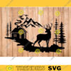 Winter Log Cabin SVG Deer Svg Deer Head Svg Deer Clipart Camping svg Hunting Svg Files Winter Scene Cabin Clipart Svg Files for Cricut 72 copy
