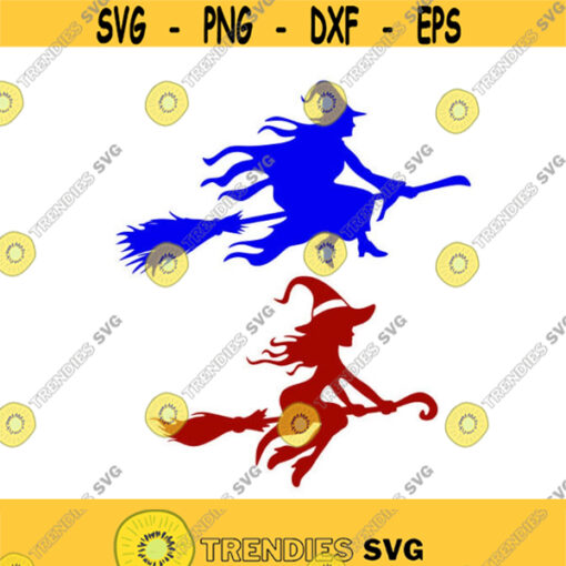 Witch Broom Flying Halloween Cuttable SVG PNG DXF eps Designs Cameo File Silhouette Design 2033