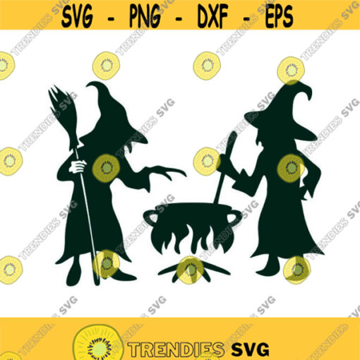 Witch Cauldron Halloween Cuttable SVG PNG DXF eps Designs Cameo File Silhouette Design 1968