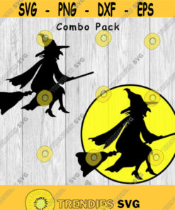 Witch Halloween Witch on a Broom svg png ai eps dxf DIGITAL FILES for Cricut CNC and other cut or print projects Design 412