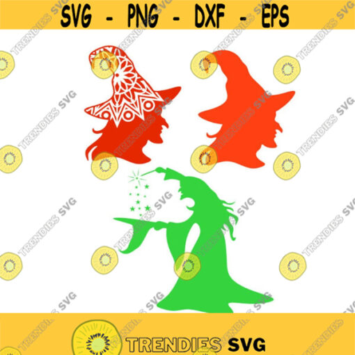 Witch Mandala Halloween Cuttable SVG PNG DXF eps Designs Cameo File Silhouette Design 1784