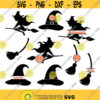 Witch SVG Files halloween svg witch monogram svg witch hat svg broom svg halloween monogram witch silhouette Cricut svg dxf eps. .jpg