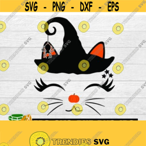 Witch cat. Cute halloween. Halloween cat. Cute halloween cat. Cat with witch hat. Halloween svg. Design 211