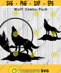 Wolf Howling Wolf Combo Pack svg png ai eps dxf DIGITAL files for Cricut CNC and other cut projects Design 78