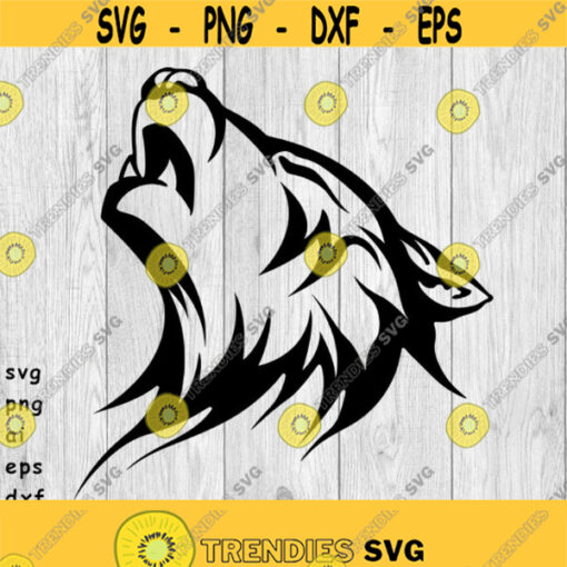 Wolf Howling Wolf svg png ai eps dxf DIGITAL files for Cricut CNC and other cut or print projects Design 232