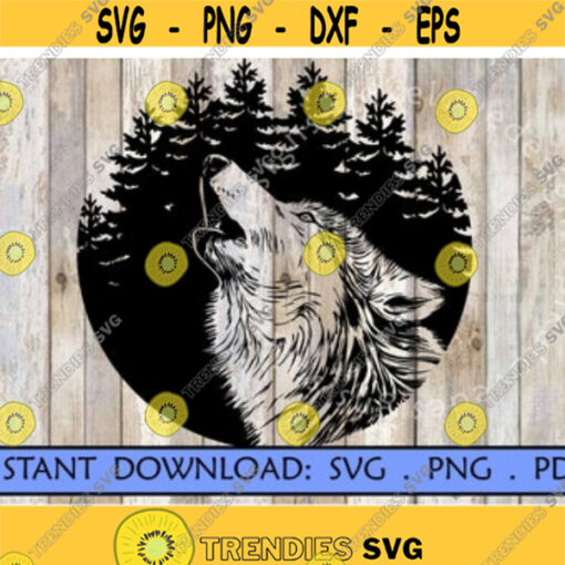 Wolf SVG Howling Wolf SVG Forest Svg nature svg Hunting svg Camping clipart Fall wildlife winderness adventure design Cricut Cut File.jpg