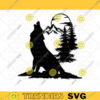 Wolf svg Mountain svg Nature svg Camping svg Animal svg Mountain scene svg for Clipart Decal Cut File svg SVG Cut Files For Cricut 404 copy