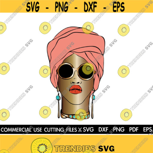 Woman With Turban SVG Afro SVG Black Woman SVG Lady Svg Afro Woman Svg Black Queen Svg Melanin Svg African American Woman Svg Cricut Design 544