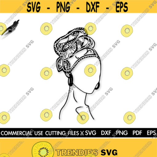 Woman With Turban Svg Black Woman SVG Afro SVG African American Nubian Melanin Svg Png Vector Clipart Silhouette Cricut Cut Cutting Design 545