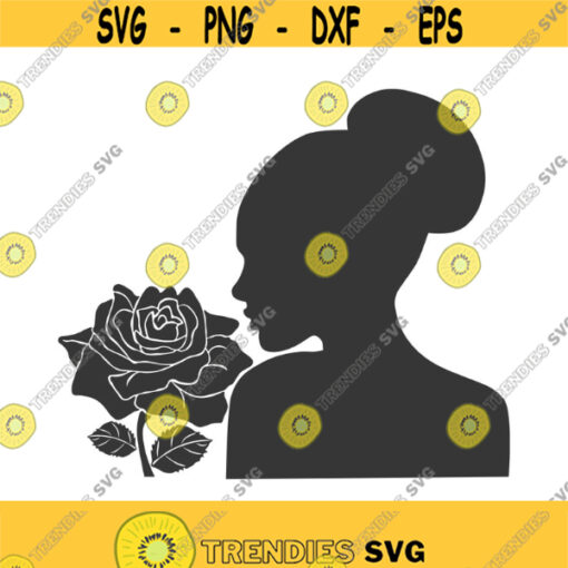Woman with rose svg woman svg rose svg flower svg png dxf Cutting files Cricut Funny Cute svg designs print for t shirt Design 425