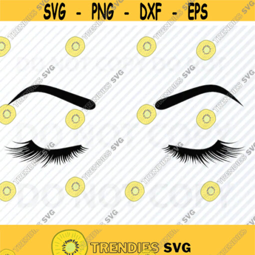 Womans Eyelashes with Eyebrow SVG File for cricut Eyelash Vector Images Clipart Silhouette Face design element Eps Eyelash Png Dxf Design 124