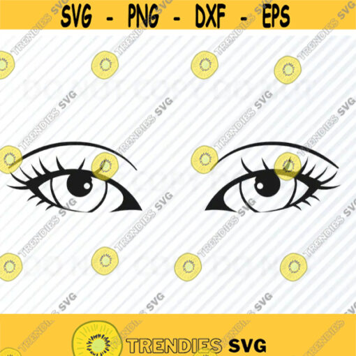 Womans Eyes with Eyebrow SVG File for cricut eyelash Vector Images Clipart Silhouettes Face design element Eps Png Dxf Clip Art Design 473