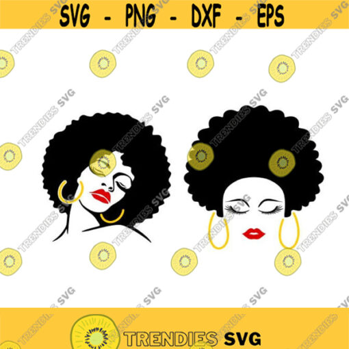 Women Afro Black Lady Cuttable Design SVG PNG DXF eps Designs Cameo File Silhouette Design 364