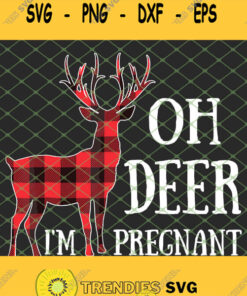 Womens Christmas Pregnancy Announcement Oh Deer Im Pregnant SVG PNG DXF EPS Cricut 1
