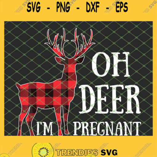 Womens Christmas Pregnancy Announcement Oh Deer Im Pregnant SVG PNG DXF EPS Cricut 1
