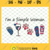 Womens Im A Simple Woman Taco Wine Dog Paw 4th Of July Shirt Gifts SVG PNG DXF EPS 1