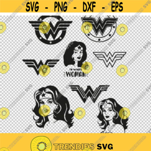 Wonder Woman Logo Collection SVG PNG EPS File For Cricut Silhouette Cut Files Vector Digital File