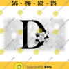 Word Clipart Black Formal Capital Letter D with Floral Flower Accents Change Color w Your Own Software Digital Download SVG PNG Design 1725