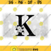Word Clipart Black Formal Capital Letter K with Floral Flower Accents Change Color w Your Own Software Digital Download SVG PNG Design 1741