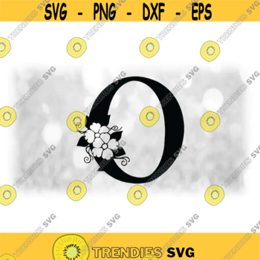 Word Clipart Black Formal Capital Letter O with Floral Flower Accents Change Color w Your Own Software Digital Download SVG PNG Design 1749