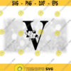 Word Clipart Black Formal Capital Letter V with Floral Flower Accents Change Color w Your Own Software Digital Download SVG PNG Design 1775
