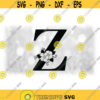Word Clipart Black Formal Capital Letter Z with Floral Flower Accents Change Color w Your Own Software Digital Download SVG PNG Design 1807