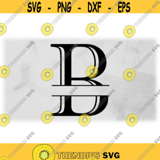 Word Clipart Black Formal Etched Colonial Style Capital Initial or Monogram Split Letter B for Adding Name Digital Download SVG PNG Design 641