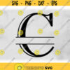 Word Clipart Black Formal Etched Colonial Style Capital Initial or Monogram Split Letter C for Adding Name Digital Download SVG PNG Design 299