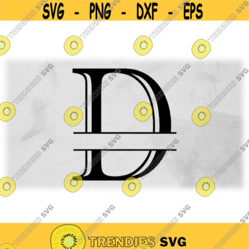 Word Clipart Black Formal Etched Colonial Style Capital Initial or Monogram Split Letter D for Adding Name Digital Download SVG PNG Design 705