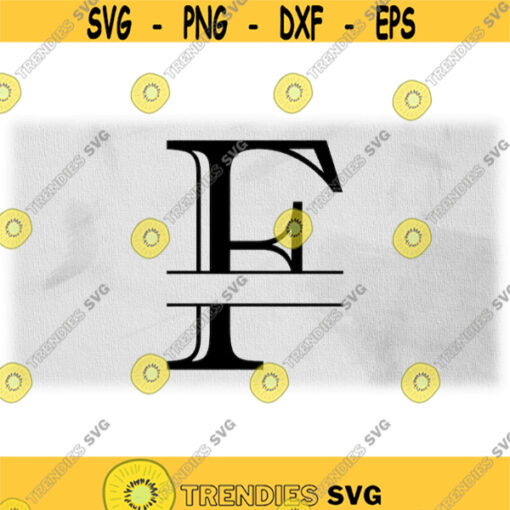 Word Clipart Black Formal Etched Colonial Style Capital Initial or Monogram Split Letter F for Adding Name Digital Download SVG PNG Design 766