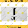 Word Clipart Black Formal Etched Colonial Style Capital Initial or Monogram Split Letter J for Adding Name Digital Download SVG PNG Design 546