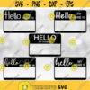 Word Clipart Value Pack Bundle Bold Black Name Badges Hello My Name Is in Five Type Styles Good for Newborns Digital Download SVG Design 173