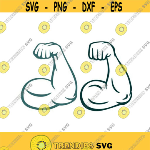 Work out Muscle Arm Cuttable Design Pack SVG PNG DXF eps Designs Cameo File Silhouette Design 170