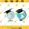 World Globe Graduation School Cuttable Design SVG PNG DXF eps Designs Cameo File Silhouette Design 1602