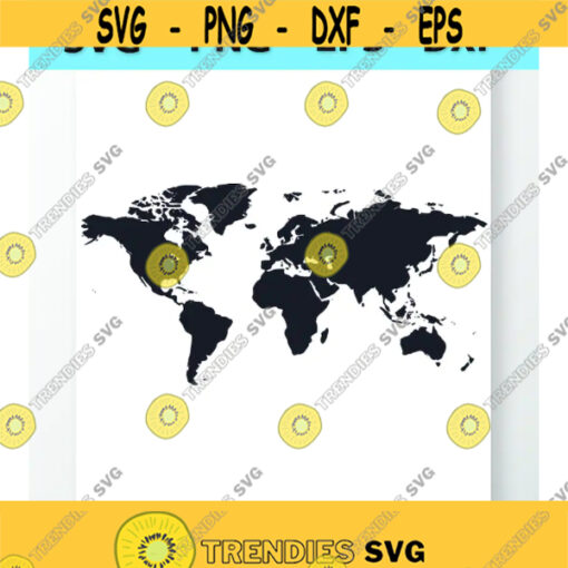 World Map SVG Silhouette Vector Images Clipart Cutting Files SVG Image For Cricut Wolrd Maps Silhouettes Eps Png Dxf Clip Art Design 508