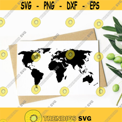 World Map SVG World SVG Travel SVG World Map Clipart Map Svg Png Dxf Files Map Cut File for Silhouette Continents Shape Global Map Svg Design 117