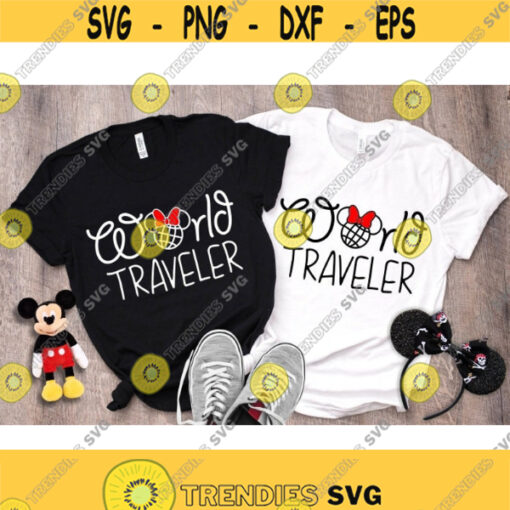 World Traveler Epcot SVG DXF Silhouette Cut File PNG Minnie Design 103