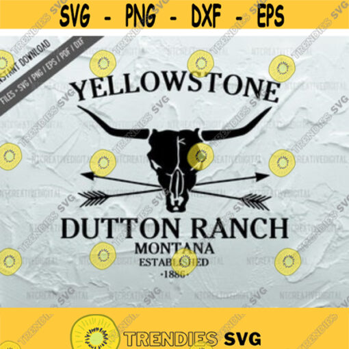 YellowStone SVG Yellowstone Skull Bull Arrows Dutton Ranch Svg File Instant Dowload Design 41
