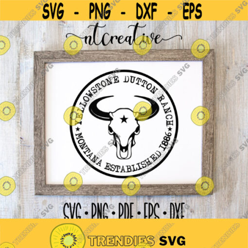 YellowStone SVG Yellowstone Skull Bull Dutton Ranch Svg File Instant Dowload Design 185