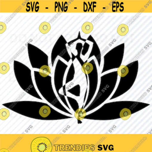 Yoga Lotus SVG Silhouette Woman yoga Vector Images Clipart SVG files For Cricut Yoga logo Lotus flower Eps Png Dxf Clip Art Design 179