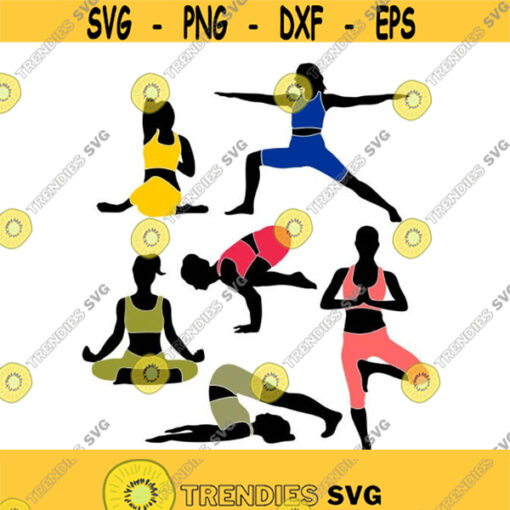 Yoga Pose Pack Cuttable SVG PNG DXF eps Designs Cameo File Silhouette Design 762