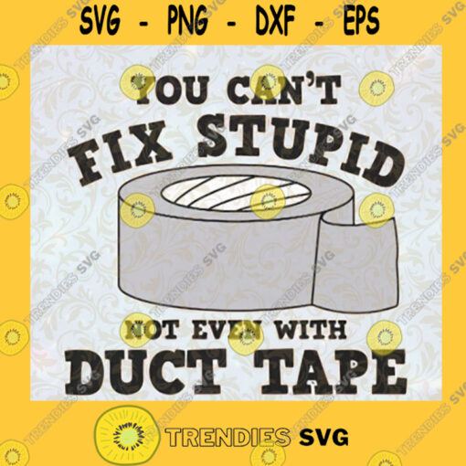 You cant fix stupid not even with duct tape Offensive Sarcastic Adult Funny Digital File SVG PNG DXF PdF