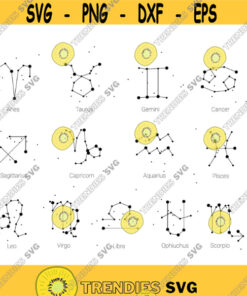 Zodiac Constellations Bundle Decal Files cut files for cricut svg png dxf Design 541
