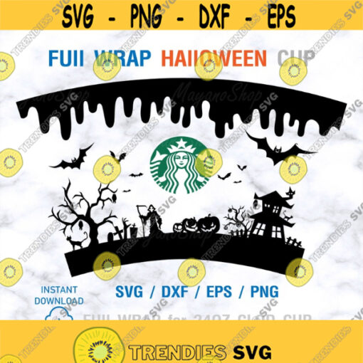 Zombie Halloween Starbucks Cup svg Halloween svg Starbuck Cup SVG DIY Venti for Cricut 24oz venti cold cup Digital Download Design 64