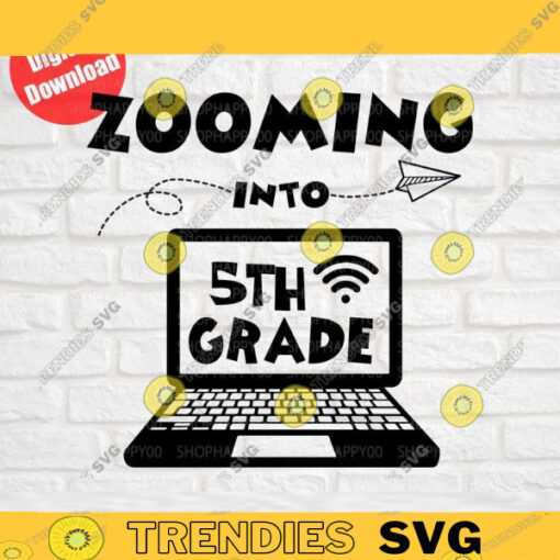 Zooming into 5th Grade svg Back to school svg 1st day of 5th grade svg Five grade svg Silhouette Instant Download 716