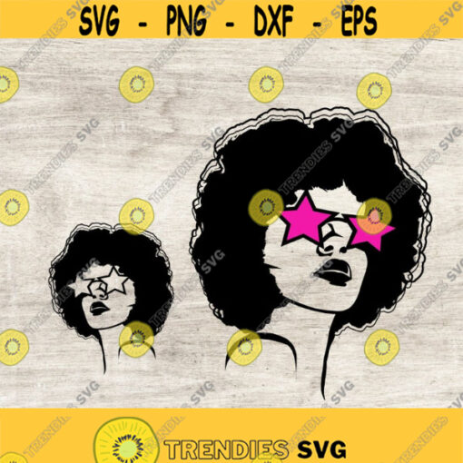 afro Woman with glasses svg Black woman svg Diva rockstar svg Eps Svg Png Jpg. Vector Clipart Circuit Cut Cutting Design 115