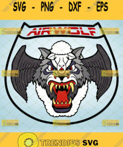 airwolf logo svg winged wolf svg military helocopter tv show inspired